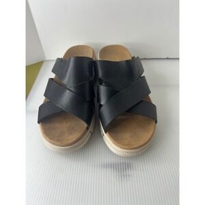 Vionic Black Strappy Slip-On Sandals